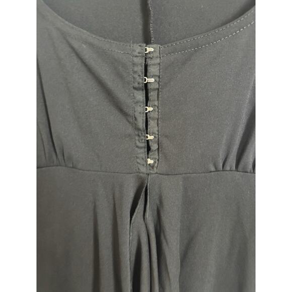 VTG Y2K Whimsigoth Black Long Line Corset Witchy Vampy Bell Sleeves Medium - Picture 7 of 8